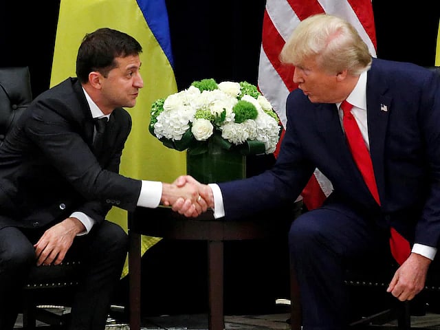AP : Donald Trump with Volodymyr Zelenskyy